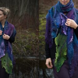 Вронская С.Шарф-палантин в технике нуно-войлок