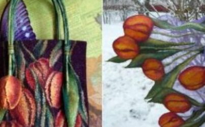 Светлана Фомина «Сумка с живописным декором «Тюльпаны»+ Палантин